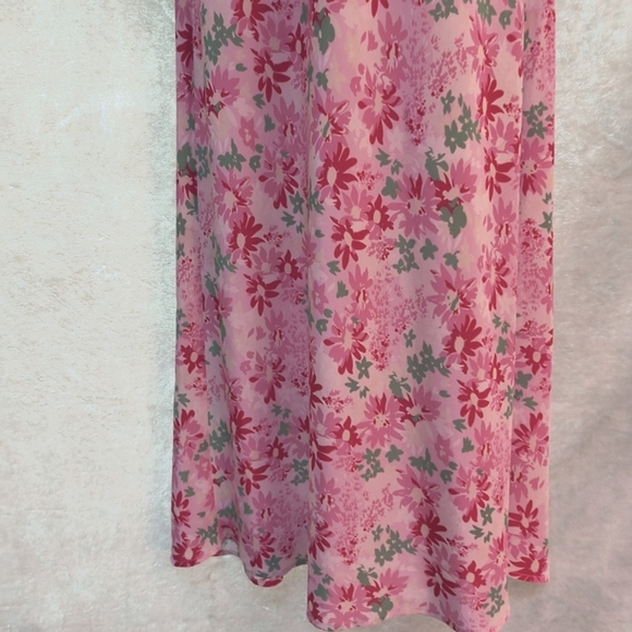 RIXO 100% Silk Pink & Green Floral Dress (Nwot) - Picture 4 of 9